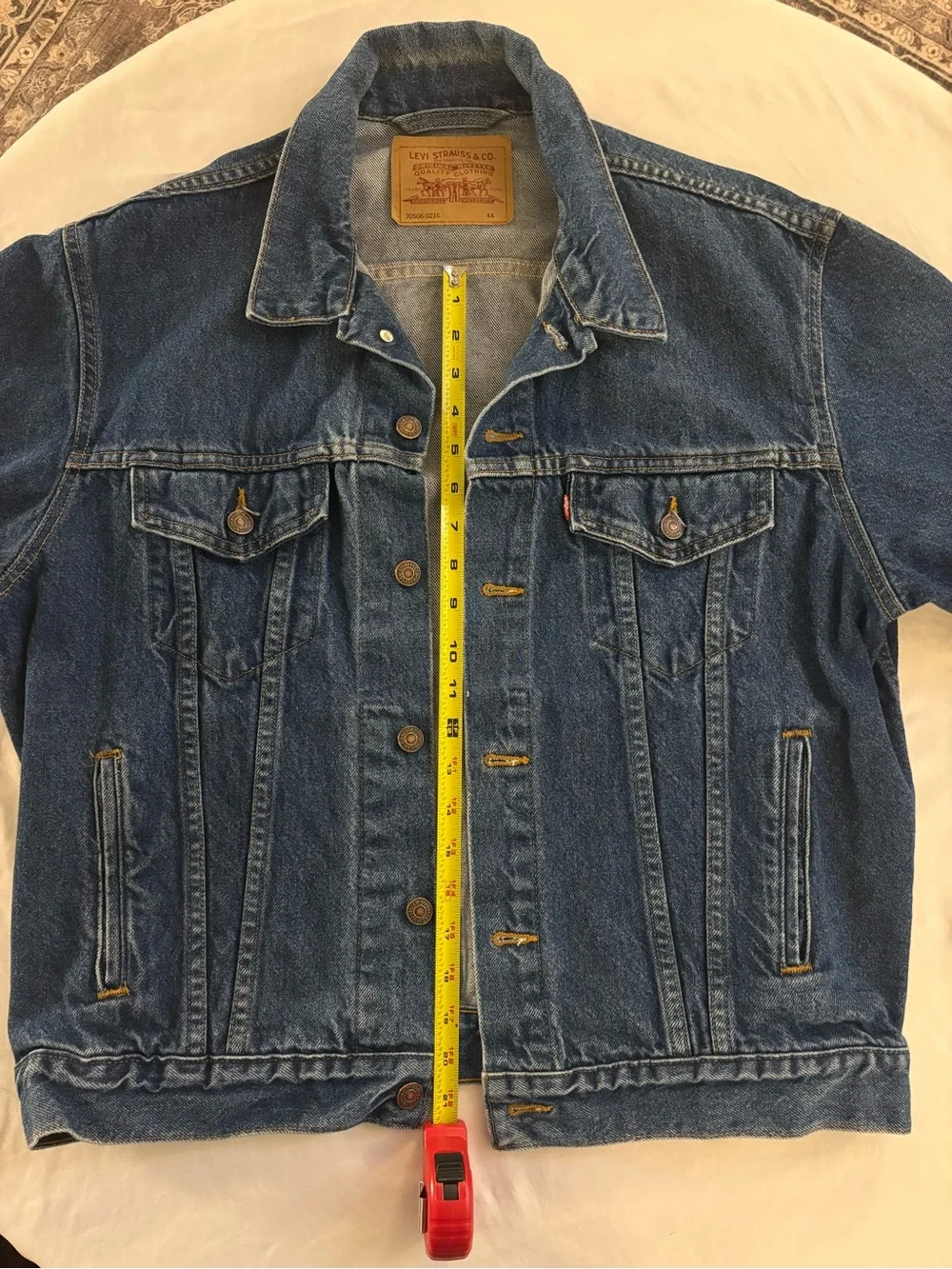 Vintage 80s Levi's 70506-0216 Blue Denim Trucker Jacket - Size 44